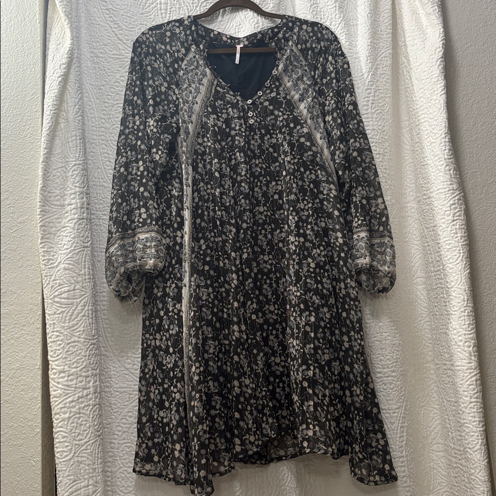 Free People Dark Floral Mini Dress